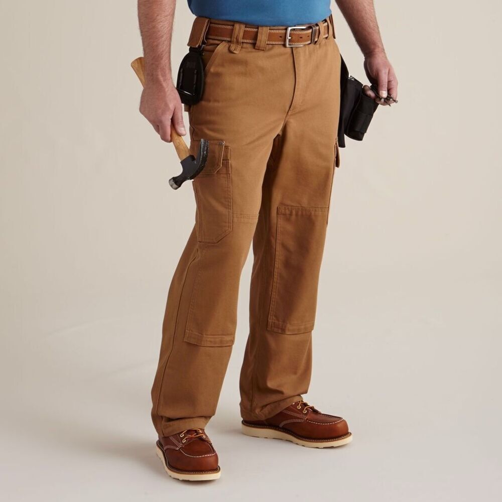Duluth Trading Co. Men’s Tan Heavy Canvas Carpenter Cargo Pants Size 46/28
